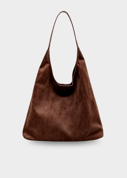 Wildleder Handtasche Damen – Umhängetasche mit Schnalle