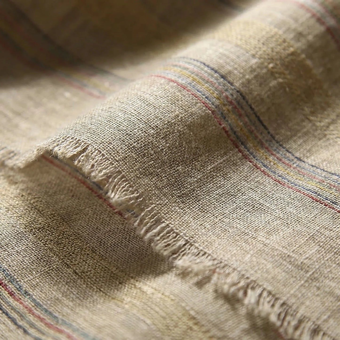 Strixalo - Long Striped Tassel-Trim Shawl Scarf  Cold Weather Layering