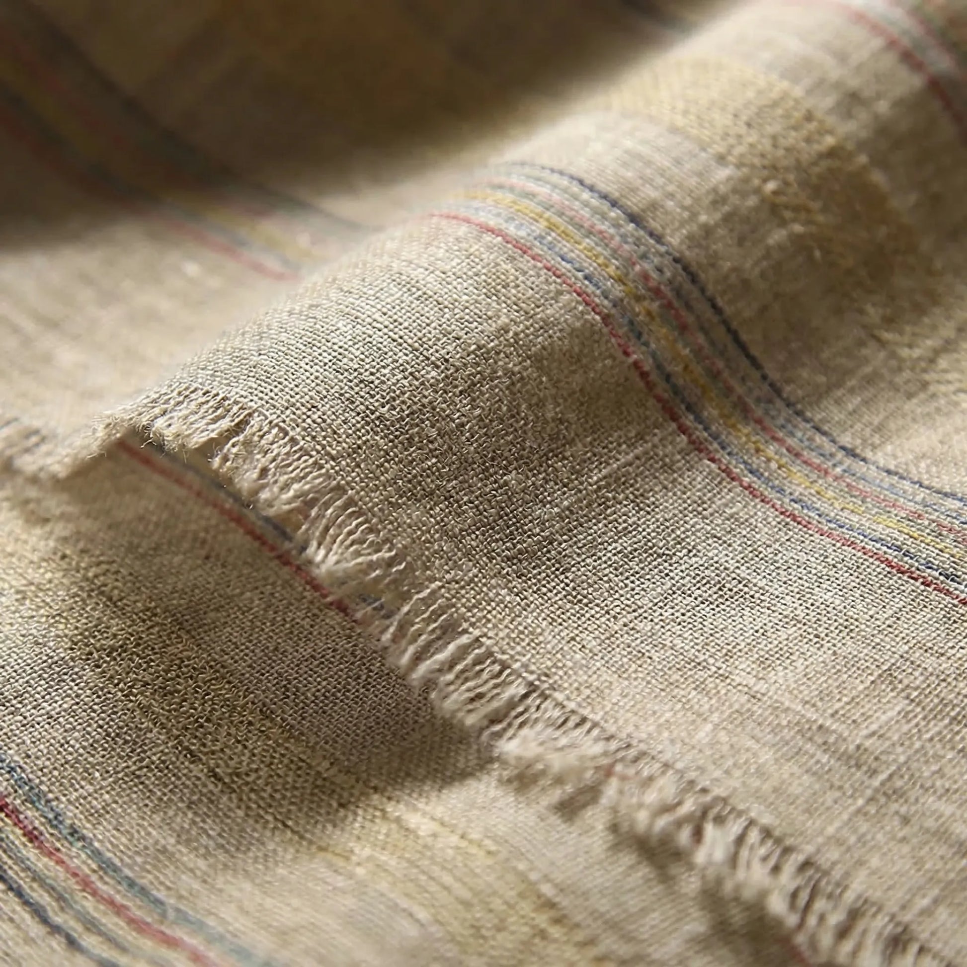 Strixalo - Long Striped Tassel-Trim Shawl Scarf  Cold Weather Layering