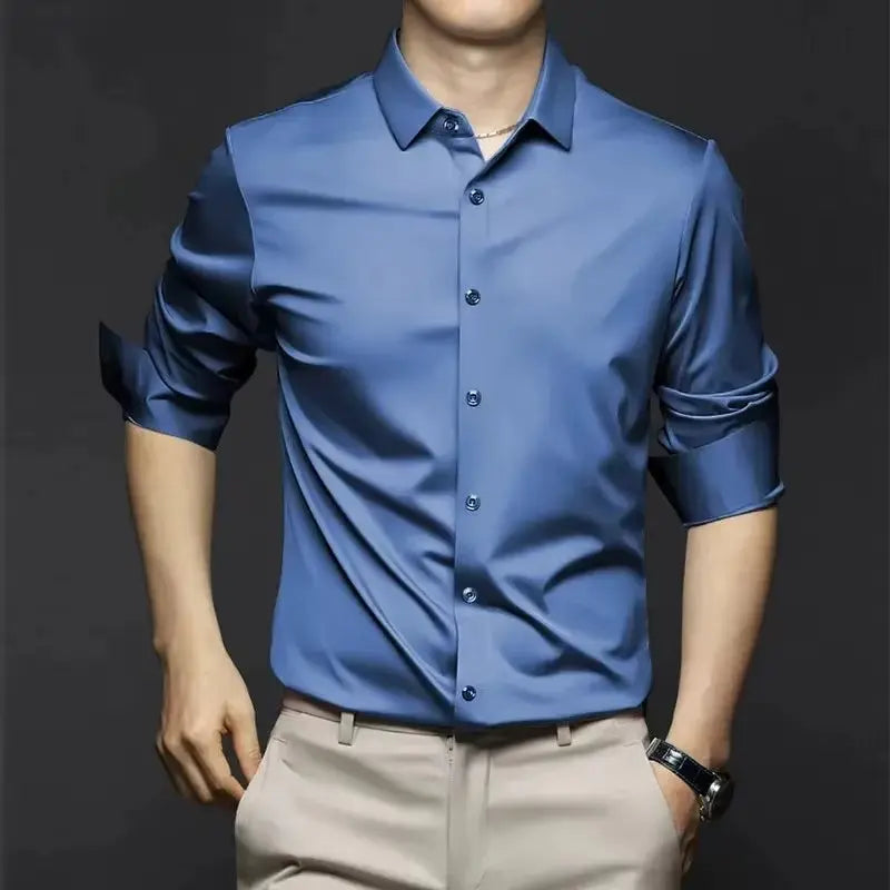 Structured Long-Sleeve Shirt for Men Azzoria