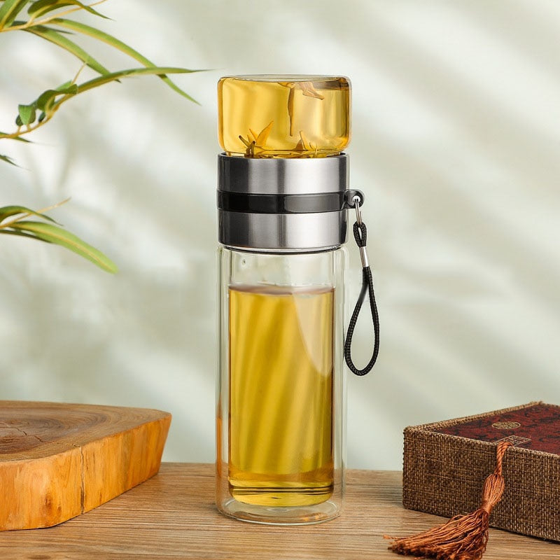 Stylowy termos na herbatę z podwójnymi ściankami – 400 ml, idealny do podróży 0