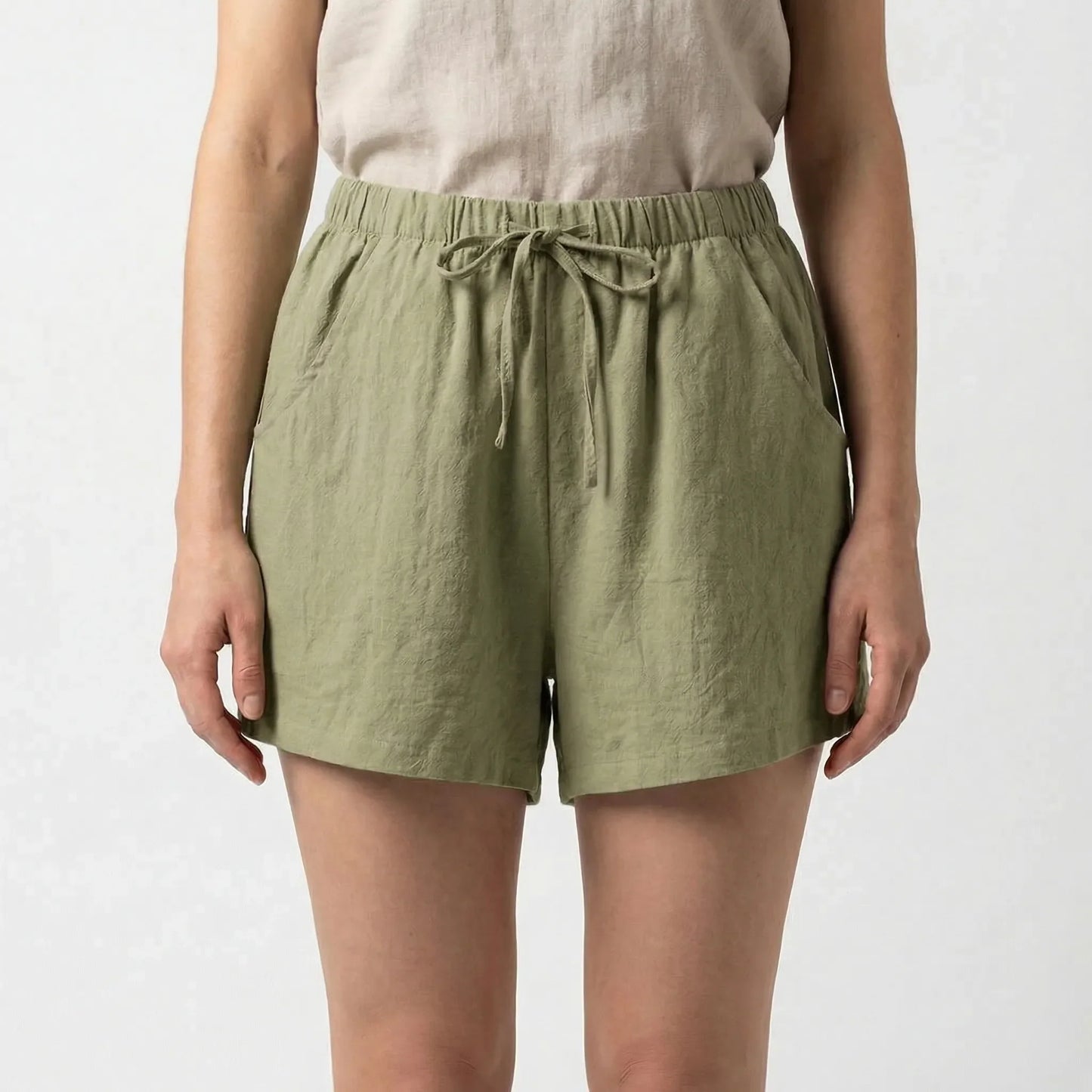 Summova - Short De Tiro Alto Con Cordón Ajustable 