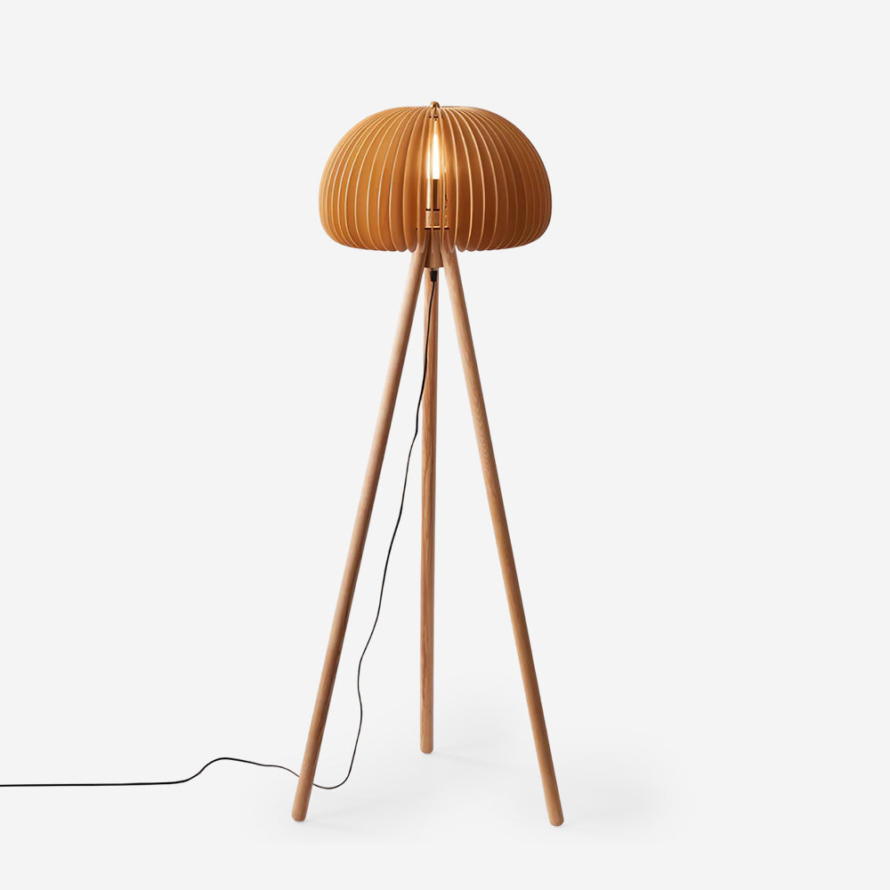 Moderne Holz-LED-Stehlampe