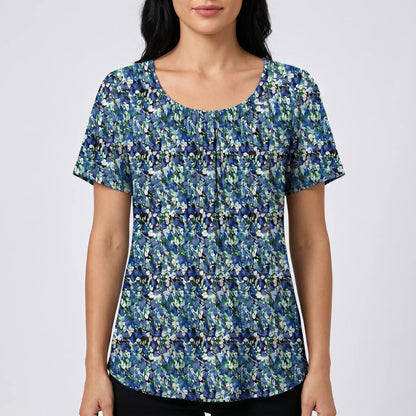T-shirt dame | Casual t-shirt med rund hals løs pasform