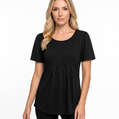 T-shirt dame | Casual t-shirt med rund hals løs pasform