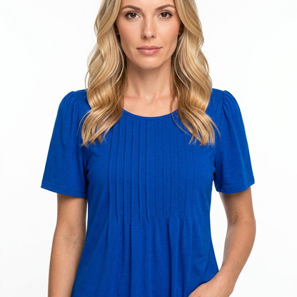T-shirt dame | Casual t-shirt med rund hals løs pasform