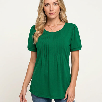T-shirt dame | Casual t-shirt med rund hals løs pasform