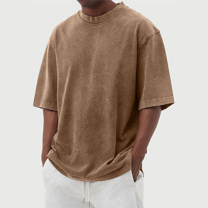 T-shirt herre | Oversized bomuld t-shirt med washed look