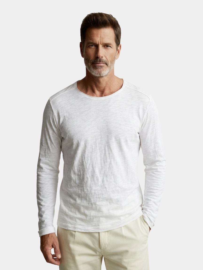 T-shirt herre | Vintage long sleeve t-shirt med rund hals