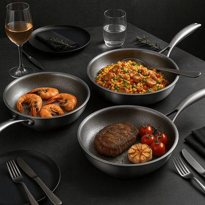 TITAN-PREMIUM PAN – Hochwertige Titanpfanne ohne Beschichtung für alle Herdarten