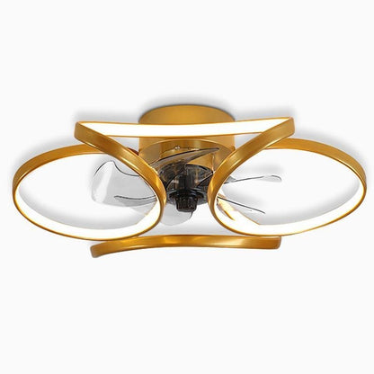 Flower LED modern built-in ceiling fan with remote control
