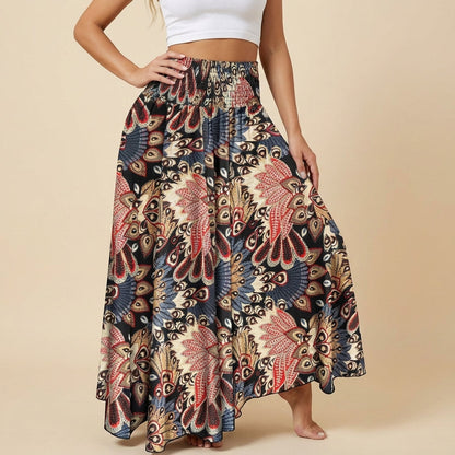 Spódnica Damska Boho A-Line z Wysokim Stanem | Na Co Dzień Latem