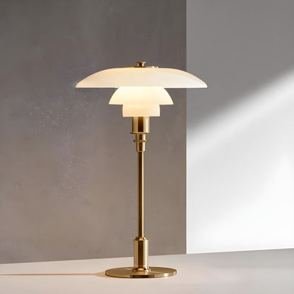 Table Lamp with Glass Shade Modern Metal Finish | Arvion