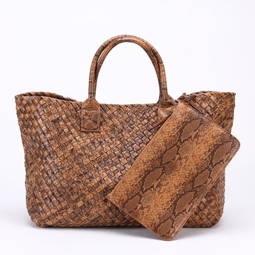 Tezza | Stylische Einkaufstasche mit Serpentinendruck