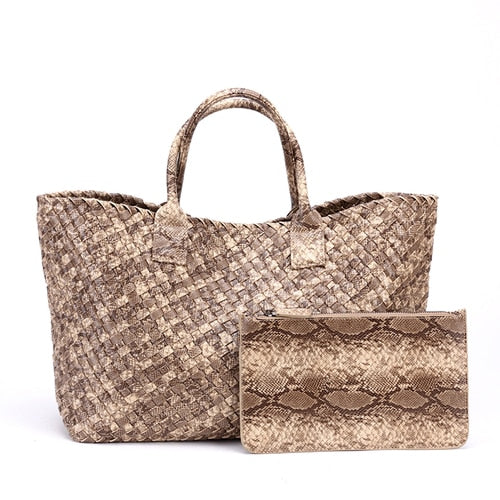 Tezza | Stylische Einkaufstasche mit Serpentinendruck