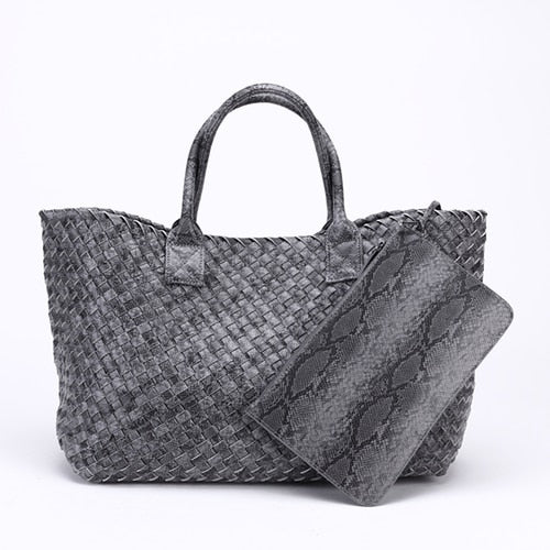 Tezza | Stylische Einkaufstasche mit Serpentinendruck
