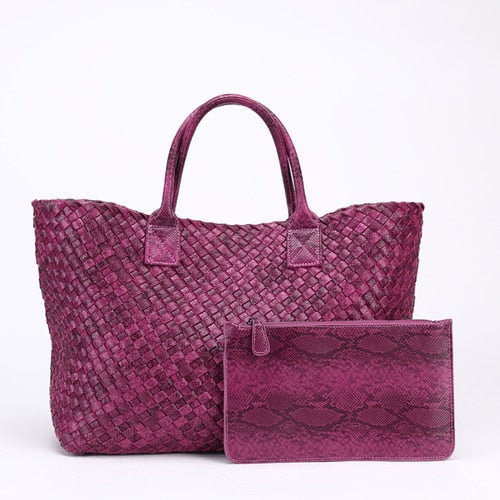 Tezza | Stylische Einkaufstasche mit Serpentinendruck