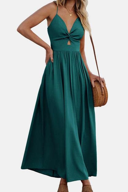 Thalina – Front Twist Keyhole Long Dress