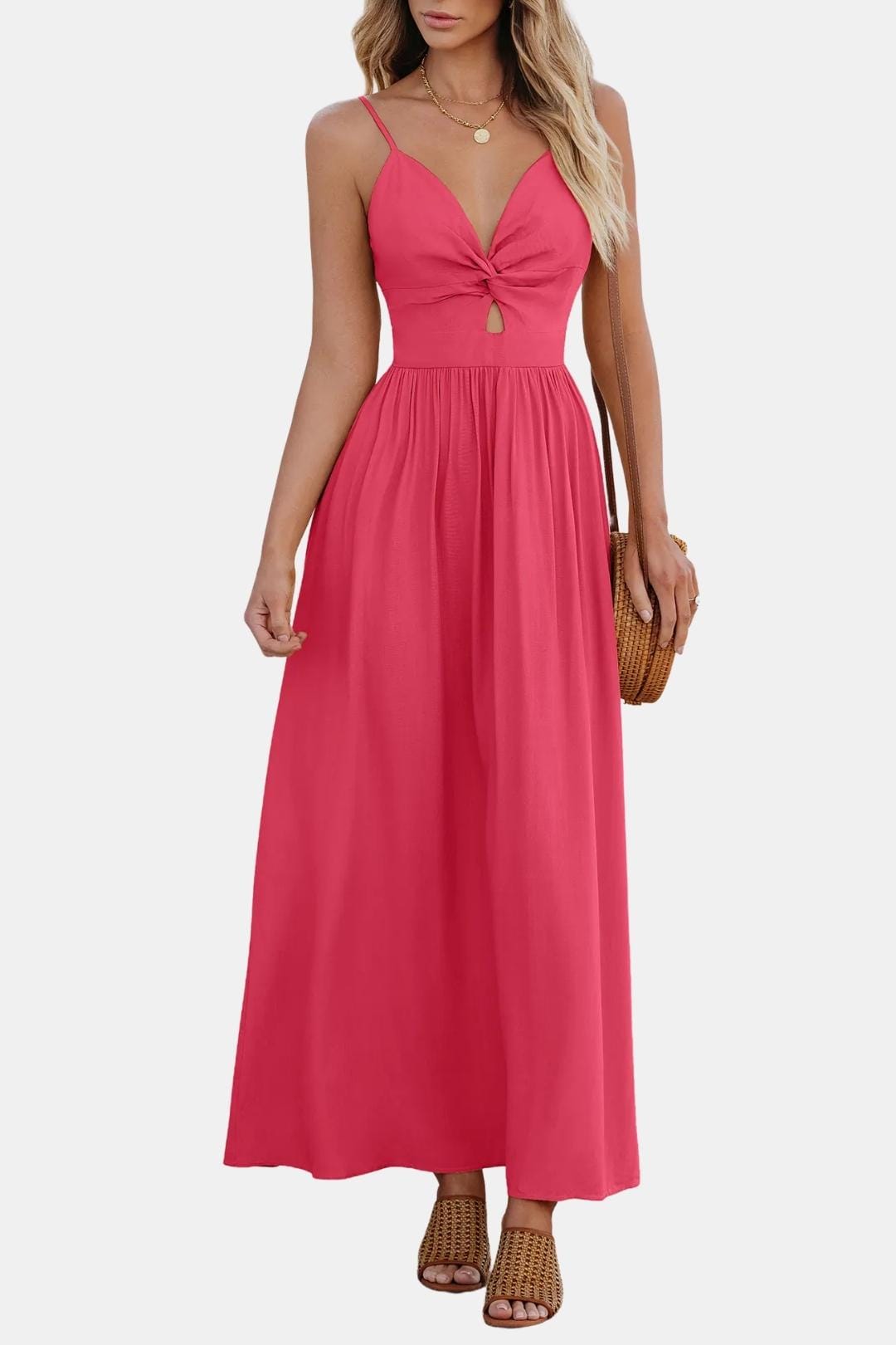 Thalina – Front Twist Keyhole Long Dress