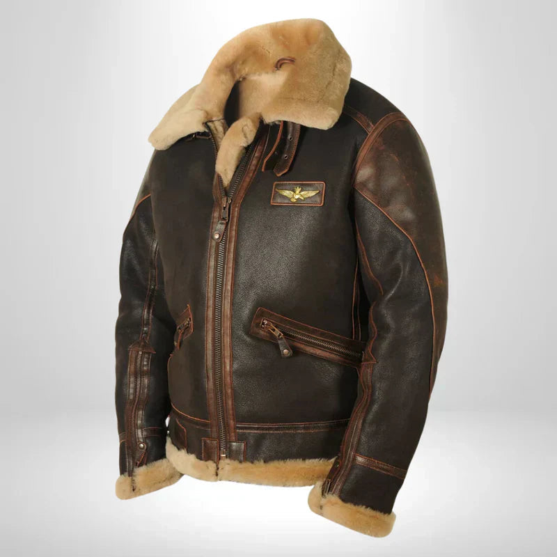 Thomas™ | Exclusief pilotenjack met bontkraag 0