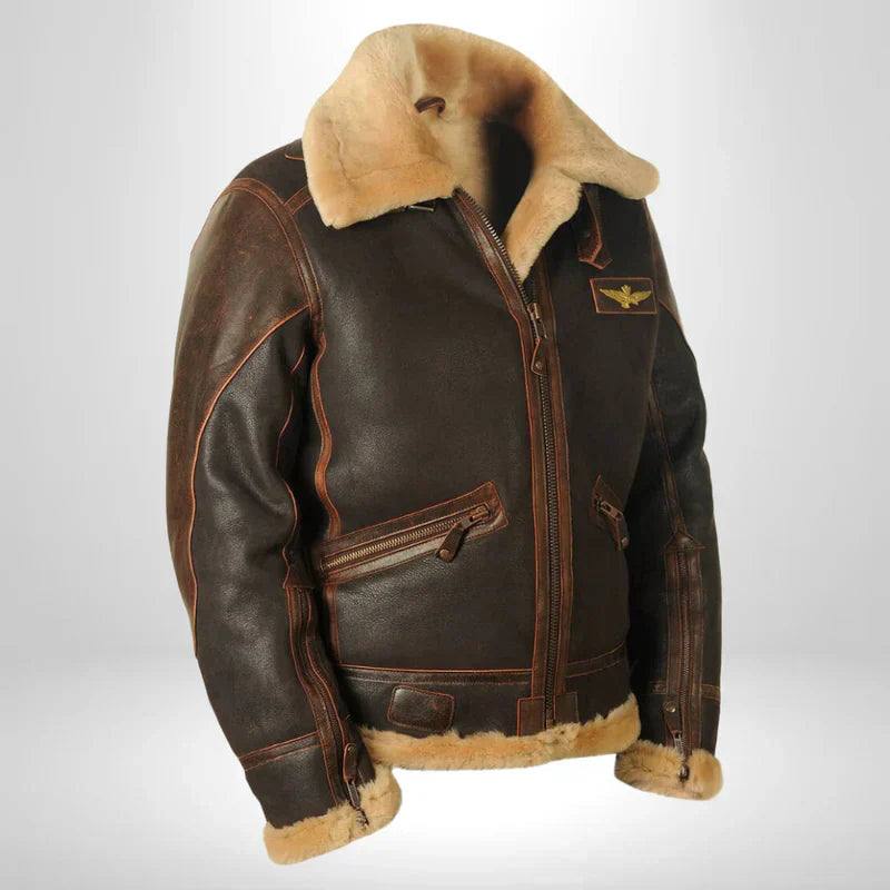 Thomas™ | Exclusief pilotenjack met bontkraag 1