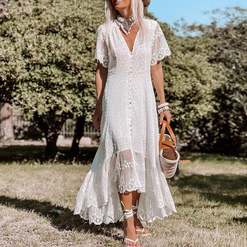 Robe bohème en dentelle pour femme
