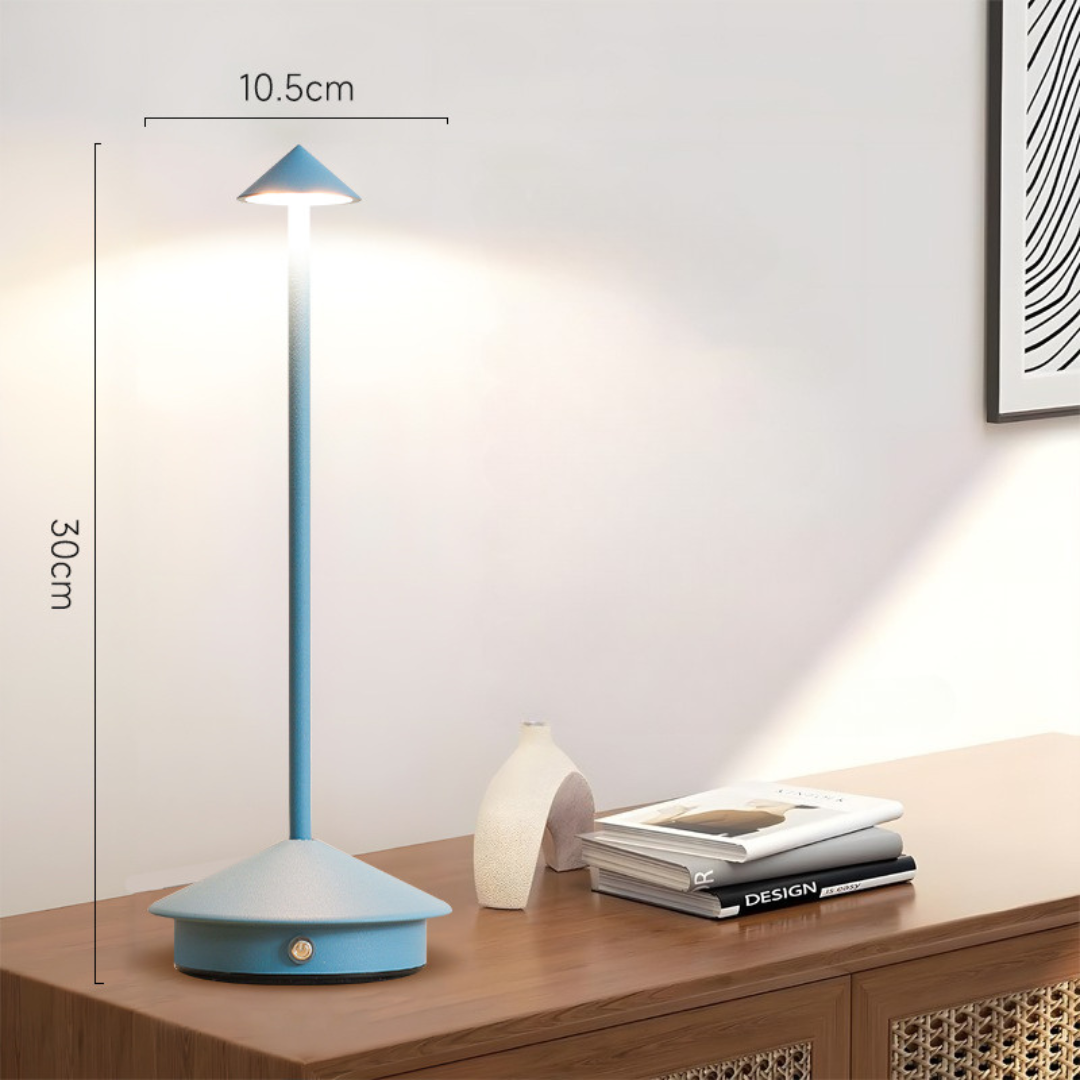 Tischlampe | Kabellose Freiheit | Touch-Dimmer, USB-Ladung | NordGlow