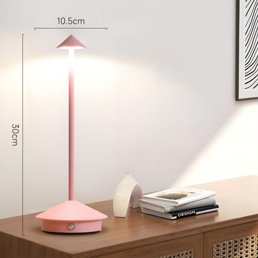 Tischlampe | Kabellose Freiheit | Touch-Dimmer, USB-Ladung | NordGlow