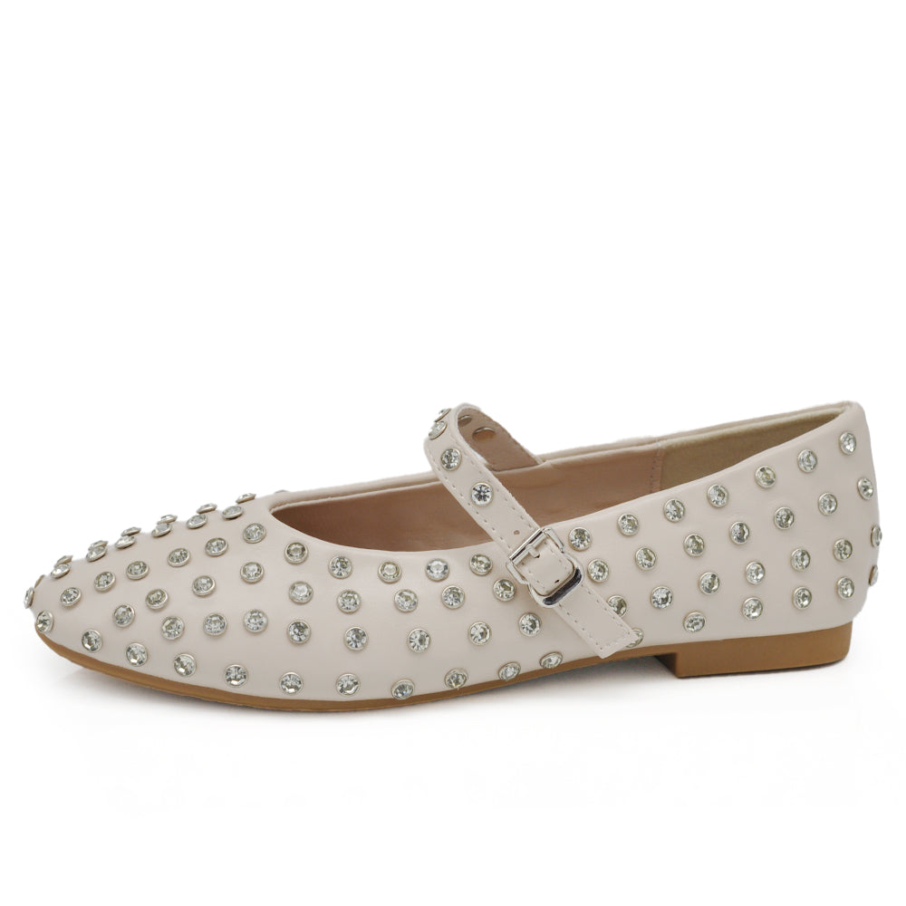 Tiziana – Sandali ballerine donna borchie strass cinturino 5