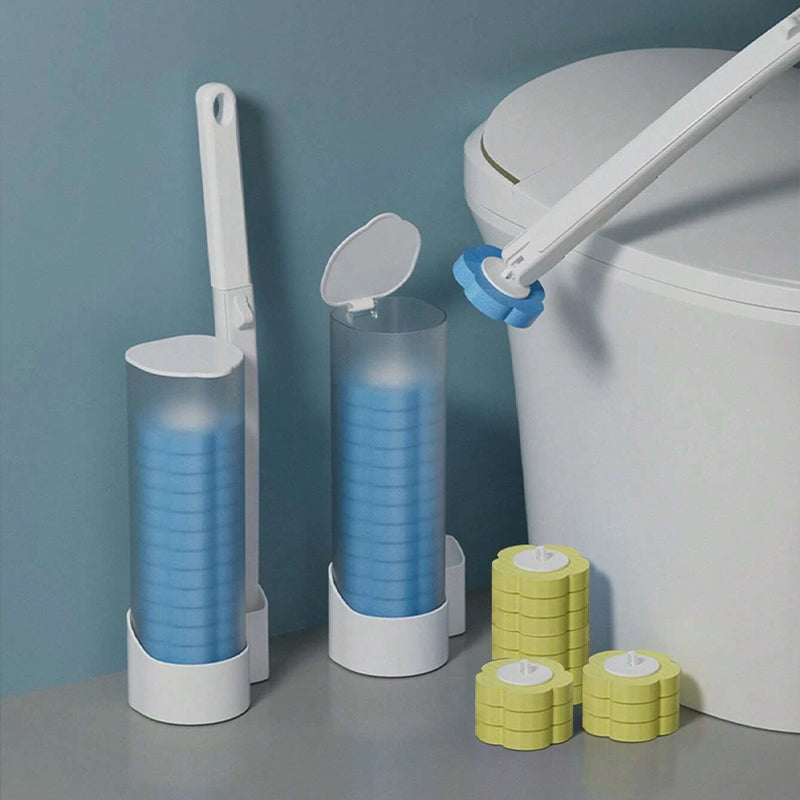 Brosse de toilette jetable | Antibactérienne | Têtes d'éponge hygiéniques