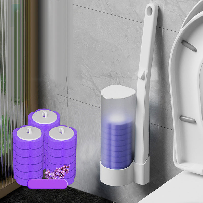 Brosse de toilette jetable | Antibactérienne | Têtes d'éponge hygiéniques