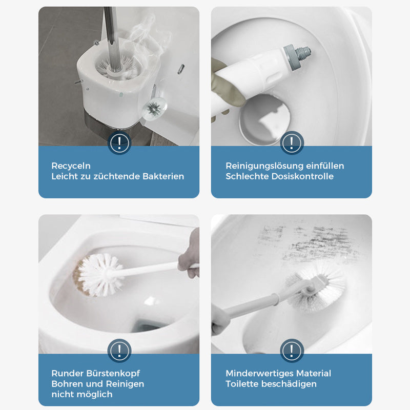 Brosse de toilette jetable | Antibactérienne | Têtes d'éponge hygiéniques