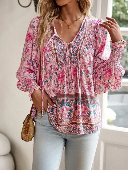 Top estivo floreale Donna | Scollo con Laccetti & Stile Boho Raffinato