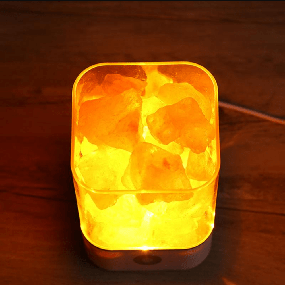 Lampe en cristal de sel de l'Himalaya (couleur) | Éclairage - Science Factory
