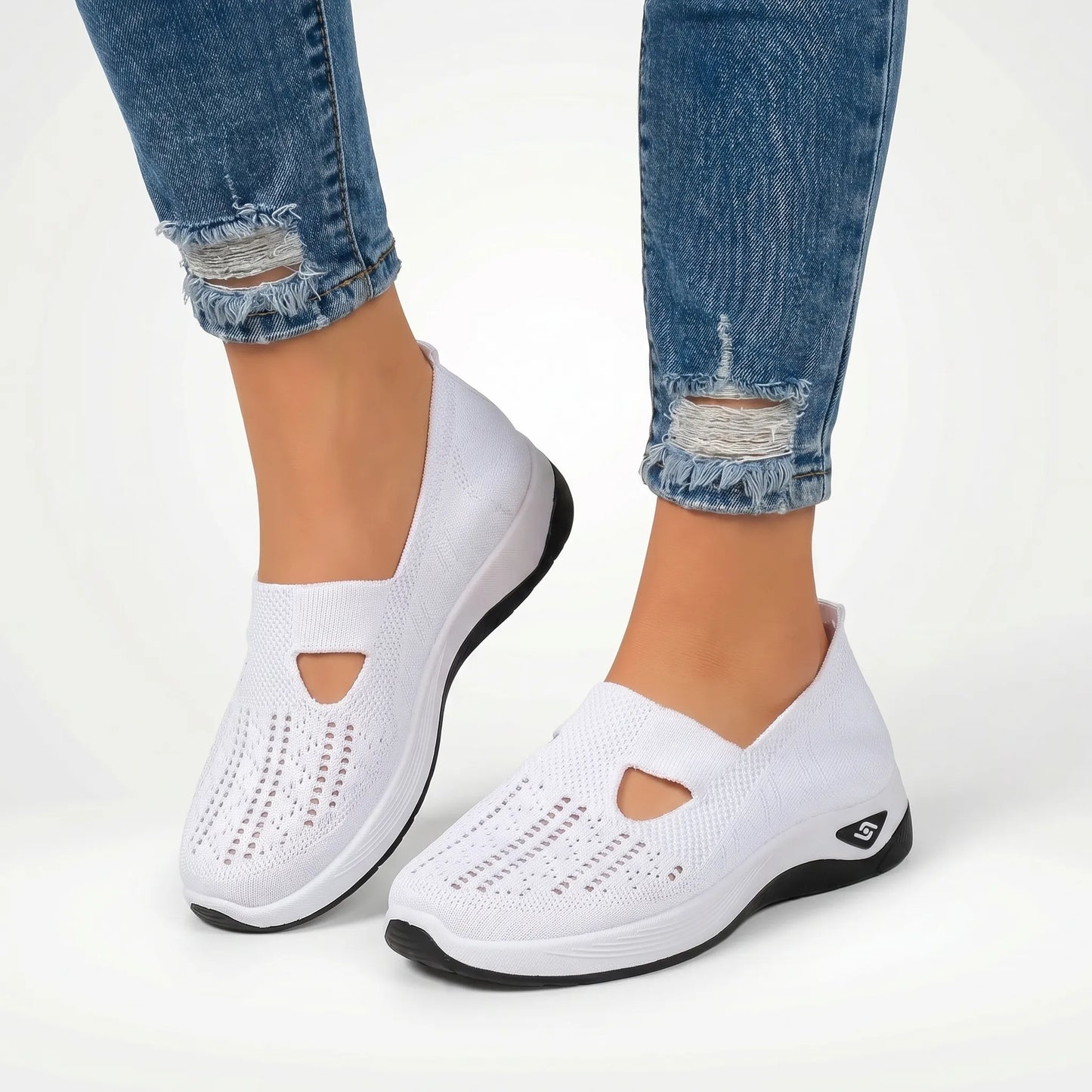 Traci  - Slip-On Knit Sneaker With Cutout Detail