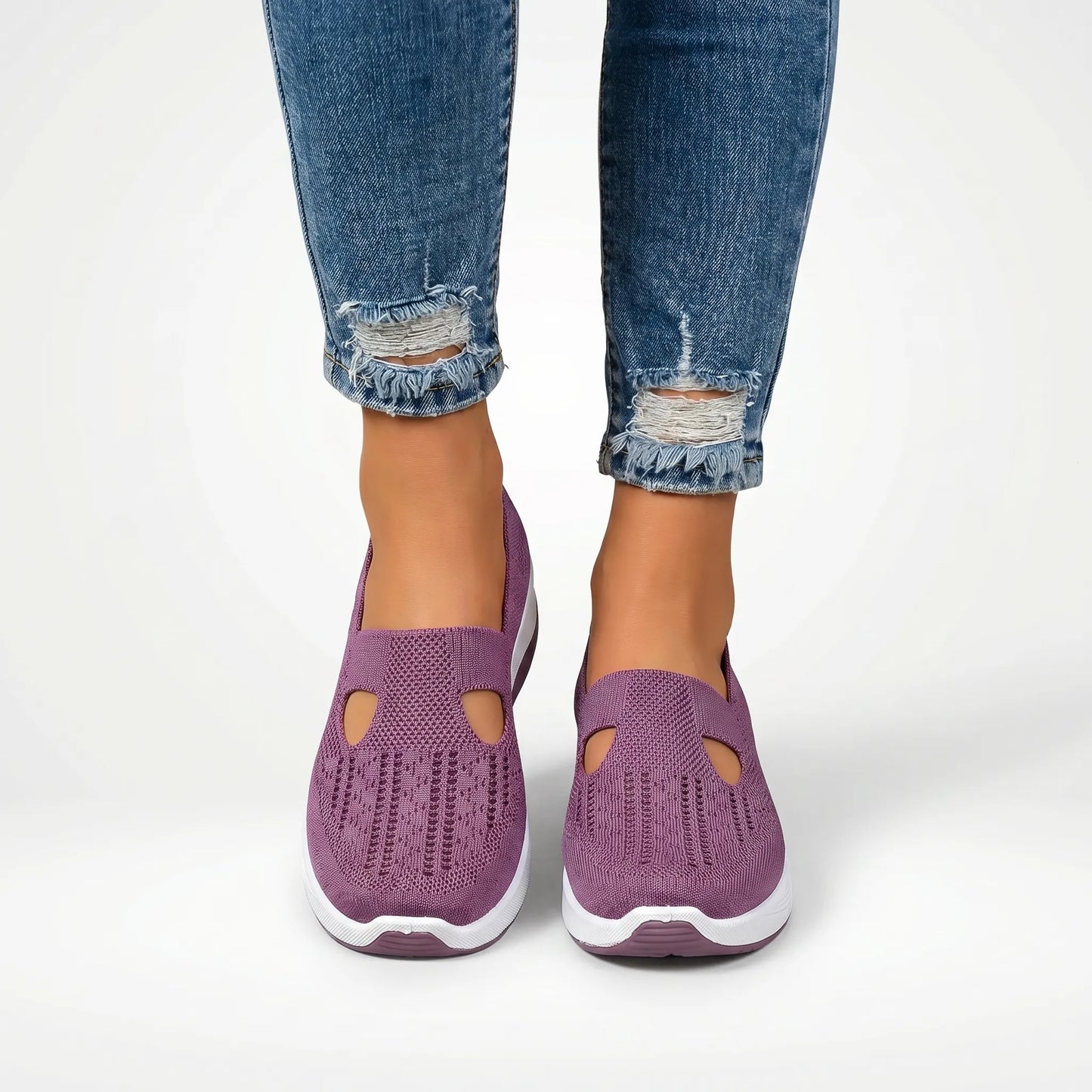 Traci  - Slip-On Knit Sneaker With Cutout Detail