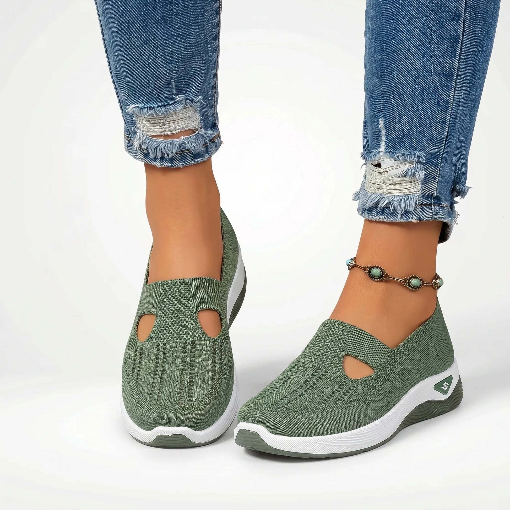 Traci  - Slip-On Knit Sneaker With Cutout Detail