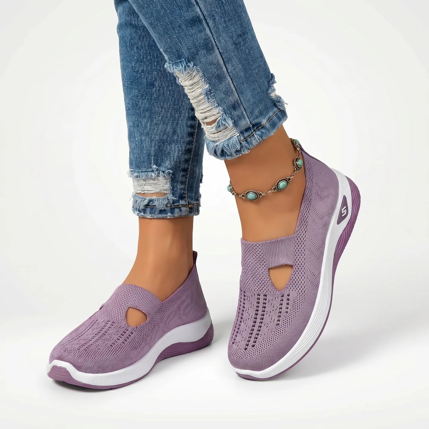 Traci  - Slip-On Knit Sneaker With Cutout Detail