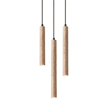 Travertin-LED-Pendelleuchte – Minimalistischer Wabi-Sabi-Stil, Warmweiß Zorenza