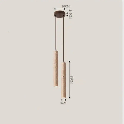 Travertin-LED-Pendelleuchte – Minimalistischer Wabi-Sabi-Stil, Warmweiß Zorenza