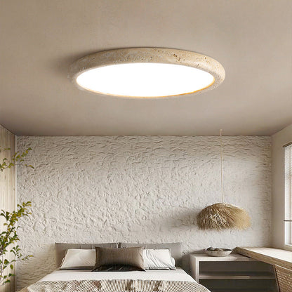 Travertine Flush Ceiling Light with LED Panel