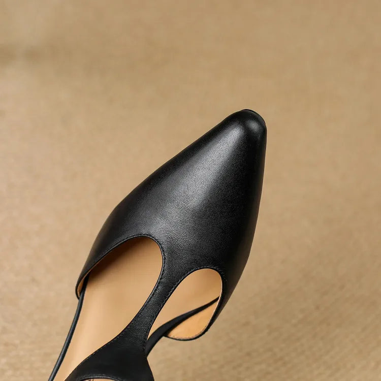 Sloane | Women's T-Strap Heels Pointed Toe Mid Heel Pumps