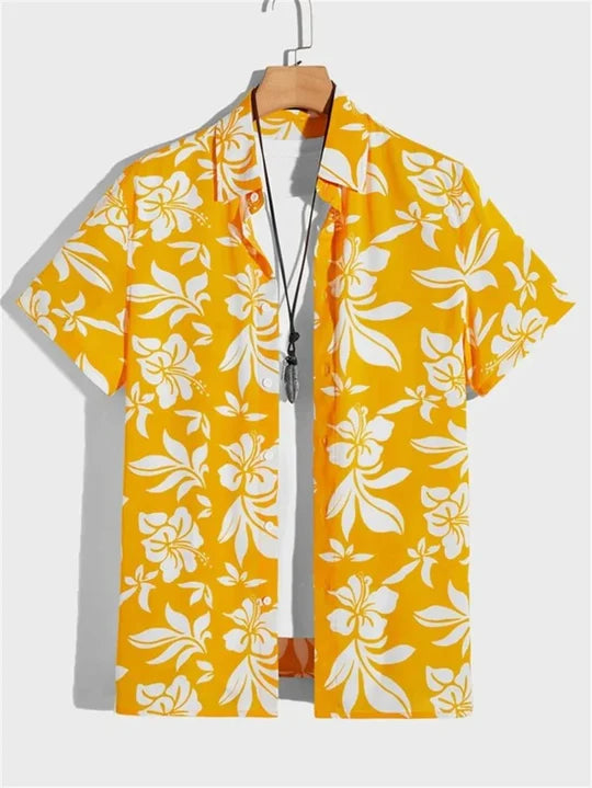Tropisches Hawaiihemd | 3D-Blumendruck für Stil und Komfort | Leicht und Atmungsaktiv für Sommeraktivitäten 1