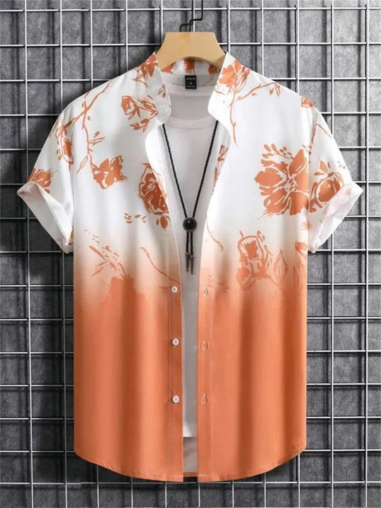 Tropisches Hawaiihemd | 3D-Blumendruck für Stil und Komfort | Leicht und Atmungsaktiv für Sommeraktivitäten 12