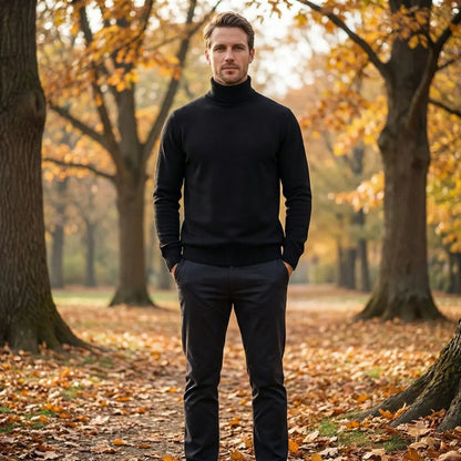 Turtvik - Slim Fit Knitted Turtleneck Pullover  Everyday Casual Wear