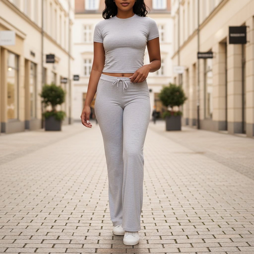 Two Piece Set | Flowy Fit, Versatile Style for Women-Sets-Mykonostore-Gray-S-Mykonostore