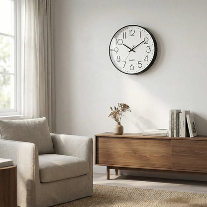 Tymvex - Round Minimalist Quartz Wall Clock- Tracking Time At Home