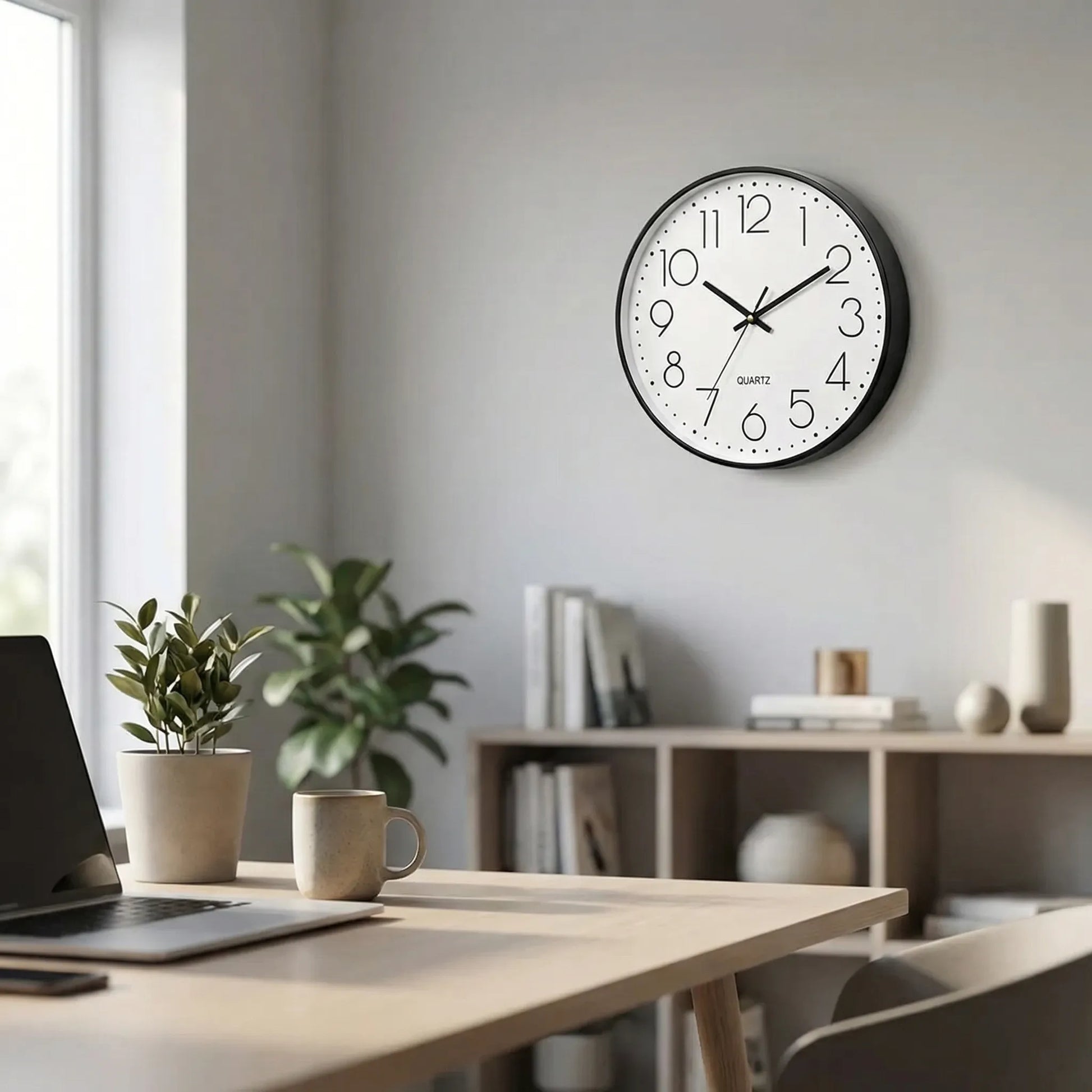 Tymvex - Round Minimalist Quartz Wall Clock- Tracking Time At Home