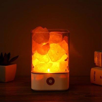 Lampe en cristal de sel de l'Himalaya (couleur) | Éclairage - Science Factory