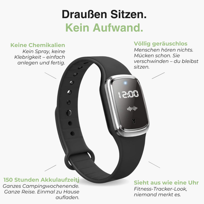 Ultraschall-Mückenabwehr-Armband – Chemiefrei, LED-Armband